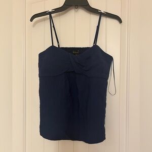 Banana Republic Navy Blue Twist-Front Top Size Small NWT